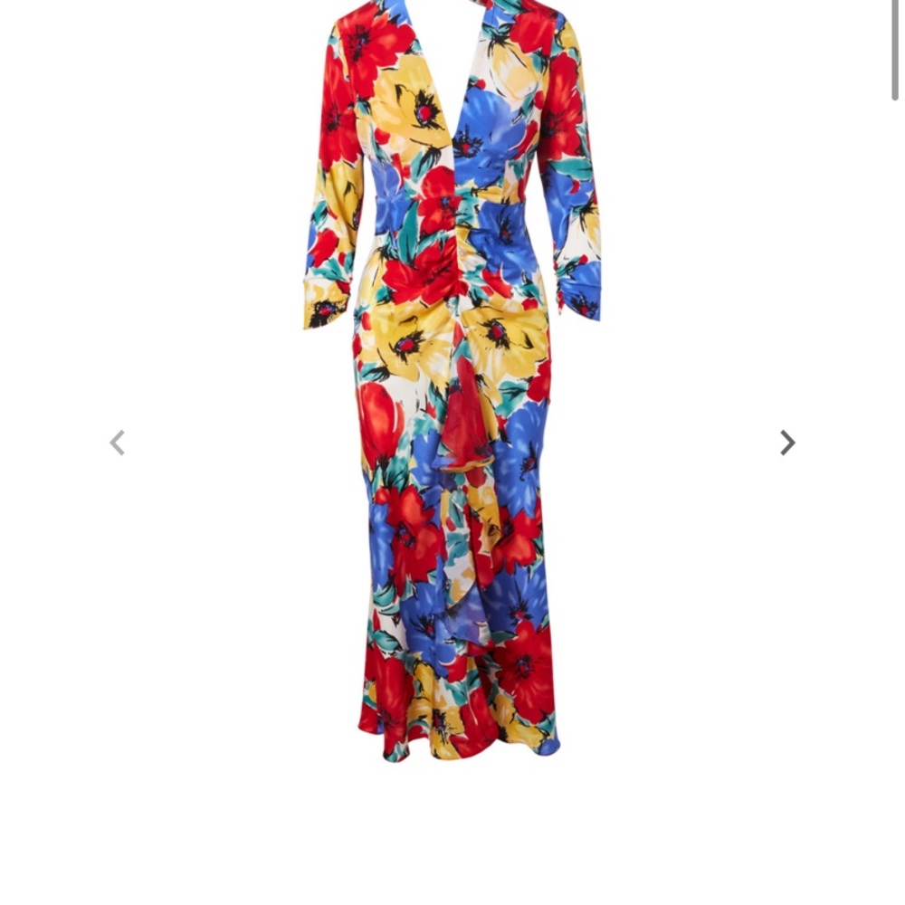 RIXO Rose Silk Dress in Diana Floral